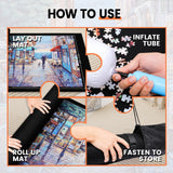 Jigsaw Puzzle Mat Roll Up - 2000 1500 1000 500 Pcs Puzzles Mats, Black Smooth Top & Non-Slip Felt Bottom Roll-Up Puzzle Matte for Sorting Table, Board, Frame, Storage+ 6 Save Trays. for Adults Lwoeo