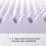 Best Price Mattress 3 Inch Egg Crate Memory Foam Mattress Topper with Soothing Lavender Infusion, CertiPUR-US Certified, Dorm Essentials, Full Best Price Mattress