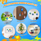 Wooden Painting Kit Crafts Kit for Kids Ages 6-12, 24 Wood Slices Glow in The Dark Arts and Crafts with Painting Craft Activities Kits, Creative Art Toys for 5, 6, 7, 8, 9, 10, 11, 12 Year Old Kids Ideashop