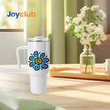Joyclub 4 Pack 40 OZ Sublimation Tumblers with Handle Blank Insulated Large Tumbler Bulk, Coffee Travel Cups Stainless Steel Travel Mug for Diy Craft Heat Press Print Joyclub