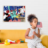 Independence Day Diamond Painting Kits for Boys 4 Pack 5D Military Diamond Art Patriotic Drill DIY American Flag Diamond Painting for Adults Home Wall Holiday Craft Decor, 12 x 16 Inches Leinuosen