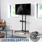 VIVO Mobile TV Cart for 32 to 83 inch Screens up to 110 lbs, LCD LED OLED 4K Smart Flat and Curved Panels, Rolling Stand with Laptop DVD Shelf, Locking Wheels, Max VESA 600x400, Black, STAND-TV03E VIVO