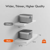 YUFLINX Floating Shelves for Wall,16’’Rustic Wood Wall Shelf for Room Decor/Storage/Display,Small Book Shelf,Wall Mounted Hanging Shelves for Bedroom, Bathroom, Living Room, Kitchen(White,Set of 4) YUFLINX