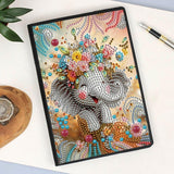 DCIDBEI Diamond Painting Notebook A5 Blank Diamond Art Notebooks Diamond Painting Elephant Flower Anime Notebook Writing Hardcover Diary Sketchbook Diamond Painting Note Book Christmas DCIDBEI