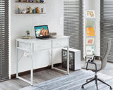 ODK Small Desk with Fabric Drawers- for Bedroom, White Vanity Desk with Storage, Home Office Computer Desk for Small Spaces, 32 Inch Modern Work Writing Study Table, White ODK
