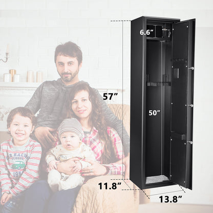 Rifle Safe 5 Gun Safes Quick Access Biometric Rifle Safe Gun Cabinets for Rifles and Shotguns Gun Safe for Rifles Storage Easier Smart Rifle Cabinet Provide Silence and Vibration Function