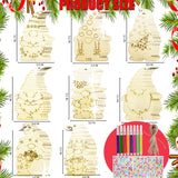 40PCS DIY Christmas Wooden Ornaments Unfinished Wood Slices to Paint with 8 Styles,Wooden Christmas Ornaments Crafts,DIY Santa Claus Christmas Tree Ornaments kit for Kids,DIY Christmas Tree Crafts Aodmti