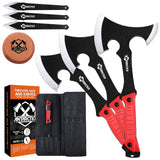 ANTARCTICA Throwing Axes and Throwing Knives Set 3 Pack 11" Full Tang Stainless Steel Tomahawks and Throwing Knives with Whetstone Tool Sharpener Well-Balanced Throwing Axes for Beginners ANTARCTICA