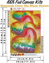 SaxSauly DIY 5D Diamond Painting Heart Stone by Numbers Kits for Adult and Kids,Round Full Drill Crystal Rhinestone Embroidery Cross Stitch Arts Craft Canvas for Home Wall Decor.(12X16in/30X40cm) SaxSauly