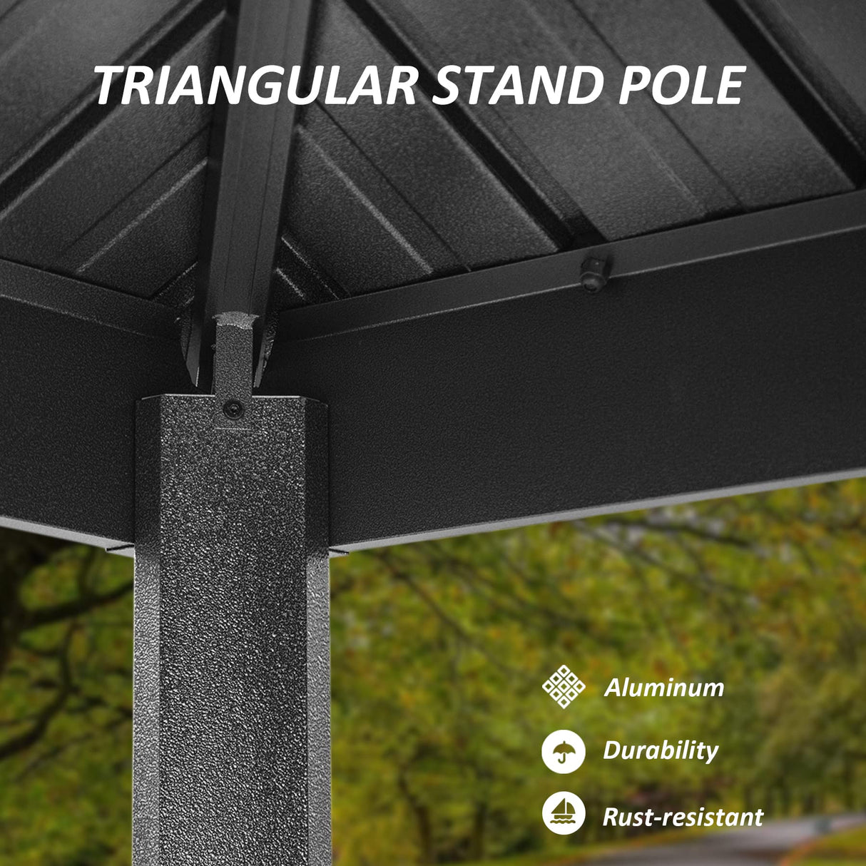 Domi Grill Gazebo 8' × 6', Outdoor Aluminum Frame BBQ Gazebo with Shelves Serving Tables and Hooks, Permanent Double Roof Gazebos for Patio Lawn Deck Garden (Dark Grey) domi outdoor living