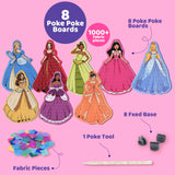 8 Packs Poke in Crafts Art Kits for Girl, Magical Prienceses Mess Free Kids' Paper Craft Kits, Birthday Gift for Girls 4 5 6 7 8 9 Years Old, DIY Presents, Mess Free Art Activity ATFUNSHOP