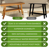 EcoDecors, 34 inch, Brown, Teak Shower Bench, Teak Bench Shower, Teak Bathroom Bench, Teak Wood Shower Bench, Shower Bench Teak, Shower Teak Bench EcoDecors