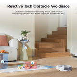 roborock Q8 Max+ Robot Vacuum and Mop, Self-Emptying, Hands-Free Cleaning for up to 7 Weeks, Reactive Tech Obstacle Avoidance, 5500 Pa Suction, DuoRoller Brush, APP-Controlled Mopping, White roborock