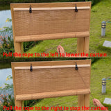 XiuXiu Bamboo Blinds Bamboo Shades Roman Bamboo Curtains Roller Shades for Interior Windows Roll Up Blinds Indoor Outdoor Patio A 32" W x 48" H XiuXiu