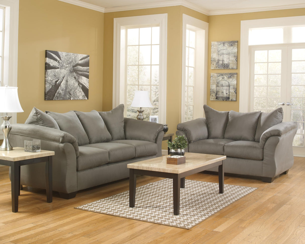 Signature Design by Ashley 1` Darcy Casual Plush Loveseat, Grayish Brown, 39"D x 67"W x 40"H, Gray Signature Design by Ashley