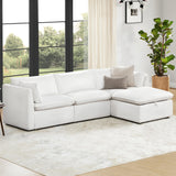 CHITA Sectional Modular Down Filled L Shape Sofa, Comfty Feather L Shape Cloud Couch,FSC Certified L Shaped Couch for Living Room, 114 inch Width,4 Seat with Storage Ottoman, Cream CHITA