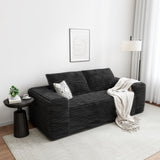 LIKIMIO 71" Loveseat Sofa, Comfy Deep Seat, No Assembly, Sofa in a Box, Modern Small Couch with Plush Fabric for Living Room, Bedroom, Apartment, Home Office, Black LIKIMIO