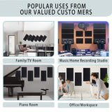 6 Pack Self-adhesive Acoustic Panels,15.75" X 31.5" X 0.47" Soundproof Wall Panels, High Density Beveled Edge Sound Absorbing Panels, Acoustic Treatment for Studio Home and Office (Black) ENSEPST