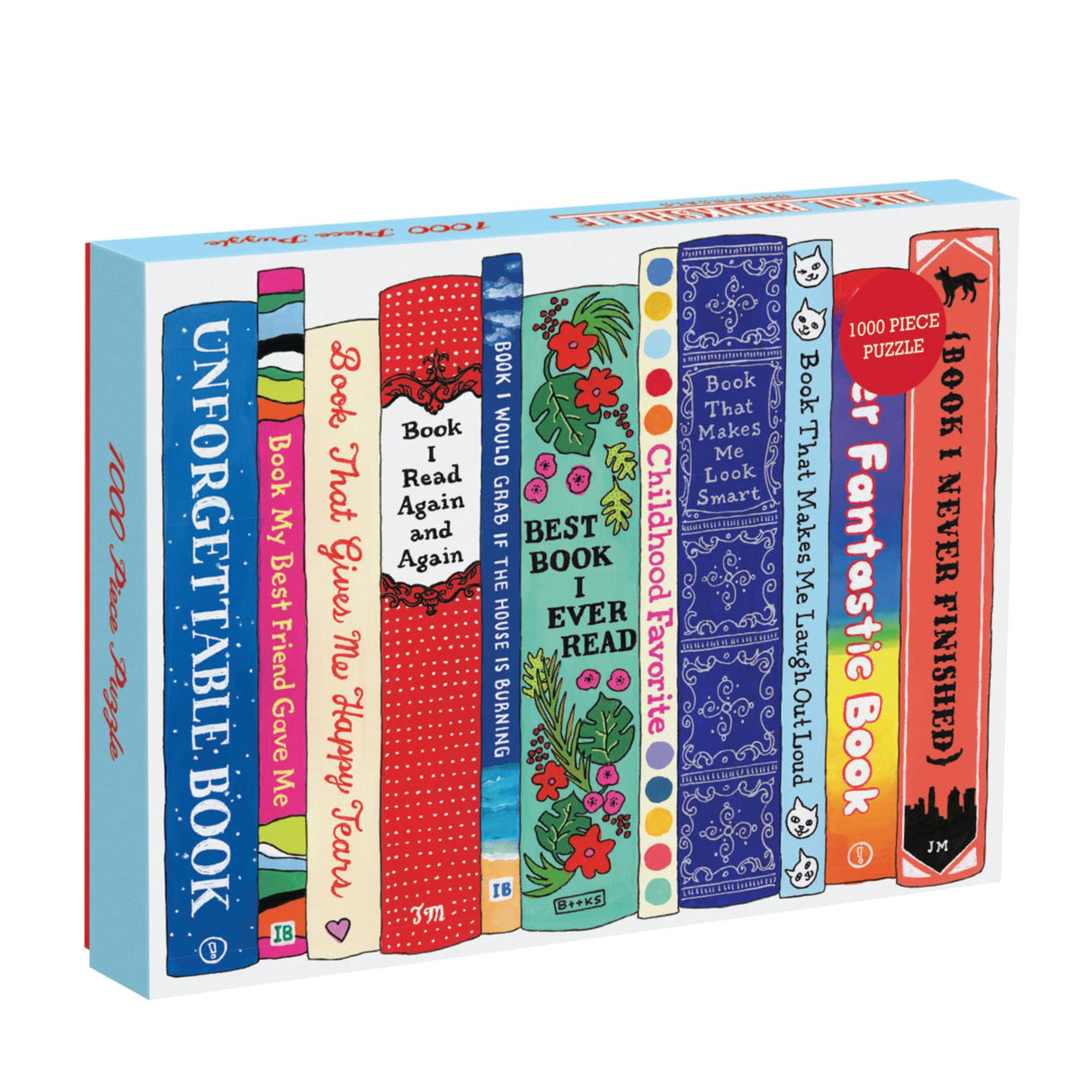 Galison Ideal Bookshelf 1000 Piece Jigsaw Puzzle for Adults and Families, Illustrated Bookshelf Puzzle with Relatable Book Titles (9780735348806) Galison