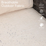 HOOOWOOO Patio Furniture Set,8 Piece Outdoor Furniture with Fire Pit Table,Wicker Patio Conversation Couch Chairs Ottoman Set,Beige HOOOWOOO