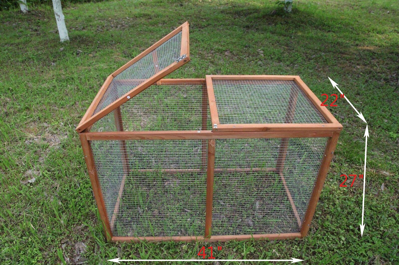 Wooden Chicken Coop Cage Rabbit Hutch Enclosure Poultry Pet Hutch Garden Backyard w/Mesh Run Cage Indoor and Outdoor Use(40 Inches) - WoodArtSupply