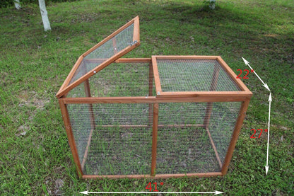 Wooden Chicken Coop Cage Rabbit Hutch Enclosure Poultry Pet Hutch Garden Backyard w/Mesh Run Cage Indoor and Outdoor Use(40 Inches) - WoodArtSupply