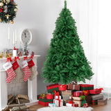 Bonnlo Upgraded Full 7 Feet Unlit Artificial Full 1100 Tips Branches Christmas Pine Tree with Sturdy Metal Legs Bonnlo