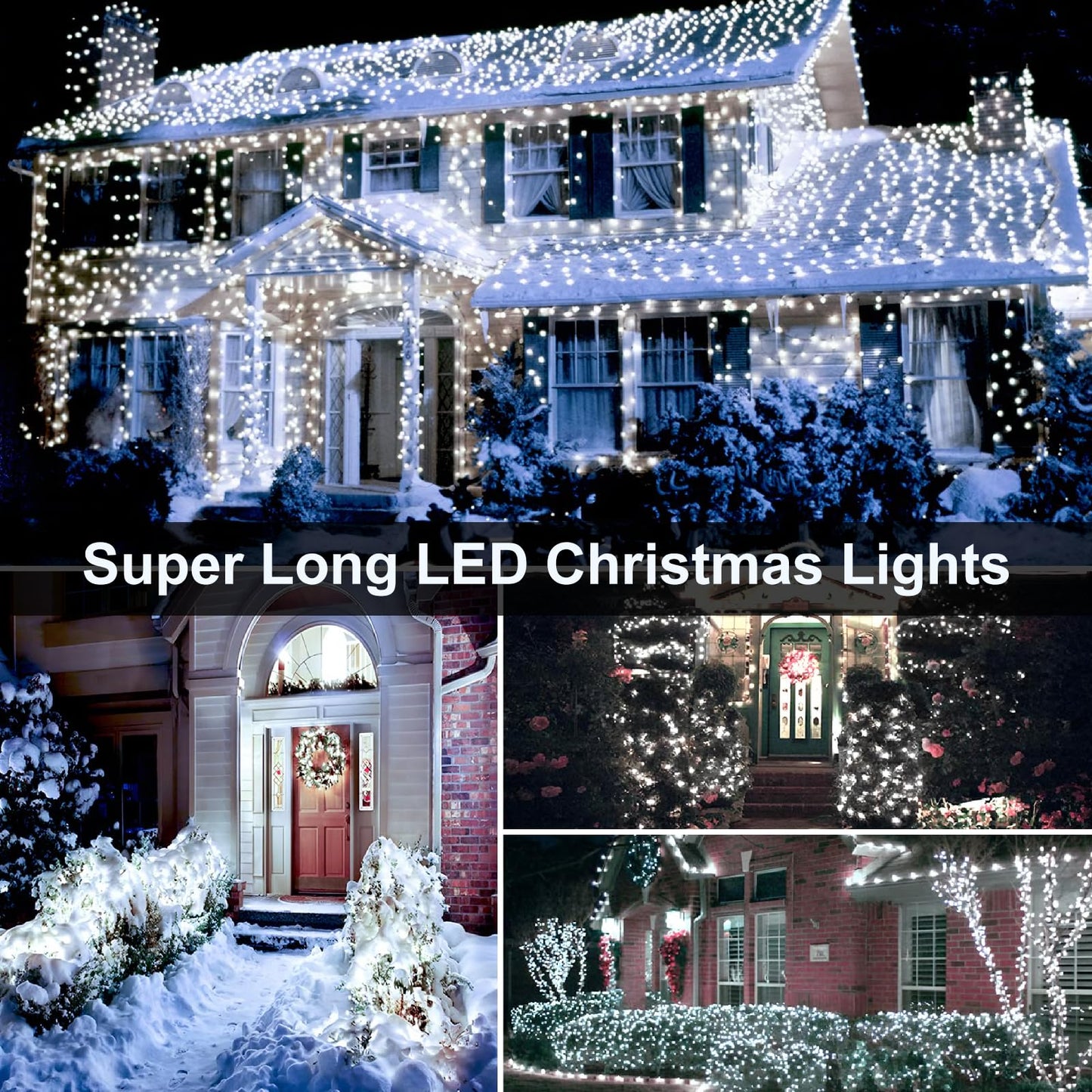 XURISEN 403FT Christmas Lights, 1000 LED Super Long String Lights 8 Modes & Memory Timer Plug in Twinkle Fairy Lights Decor for Home Xmas Party Wedding