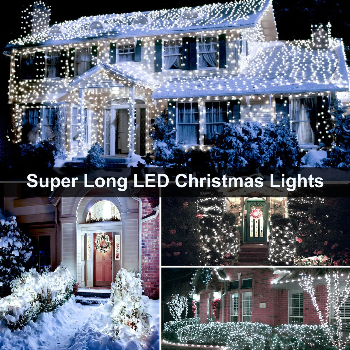 XURISEN 403FT Christmas Lights, 1000 LED Super Long String Lights 8 Modes & Memory Timer Plug in Twinkle Fairy Lights Decor for Home Xmas Party Wedding XURISEN