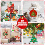 Besteek Home 158 Pcs Wooden Christmas Ornaments Unfinished, 50 Pcs Wood Slices in 10 Shape Christmas Crafts with Bells, Twine&Pens DIY Wooden Christmas Ornaments Besteek Home