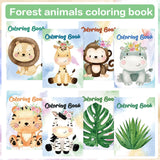 Jutom 24 Pcs Safari Jungle Animals Party Favors Coloring Books Bulk for Kids Adults Gifts Mini DIY Art Drawing Book for Home School Classroom Activity Jungle Party Supplies Jutom