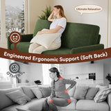 Vipbear 68" Loveseat Sofa - Green, Comfy Corduroy with Spring Cushion, Solid Wood Frame, Modern Deep Seat, Bedroom & Living Room, Office Small Couch Vipbear