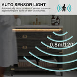 IRONCK 36" Bathroom Vanity with Sink, Wood Bathroom Vanity with Motion Sensor Light, Freestanding Bathroom Cabinet with 2 Drawers & Open Shelf, Easy Assembly, Walnut IRONCK