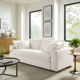 Modway Commix Down Filled Fabric Sleeper Sofa in Pure White Modway