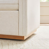 Walker Edison Nash Modern Farmhouse Linen Swivel Accent Chair, Cream Walker Edison