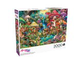 Buffalo Games - Aimee Stewart - Merry Mushroom Village Picnic - 2000 Piece Jigsaw Puzzle for Adults Challenging Puzzle Perfect for Game Nights - Finished Size is 38.50 x 26.50 Buffalo Games