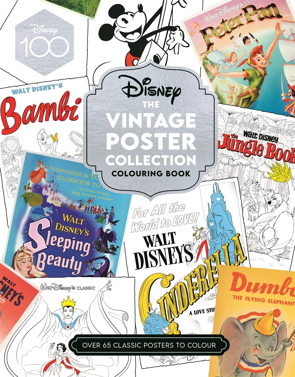 Disney The Vintage Poster Collection Colouring Book WoodArtSupply
