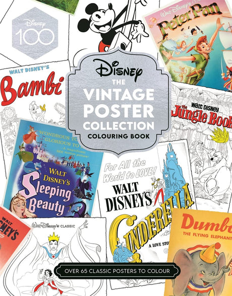 Disney The Vintage Poster Collection Colouring Book WoodArtSupply