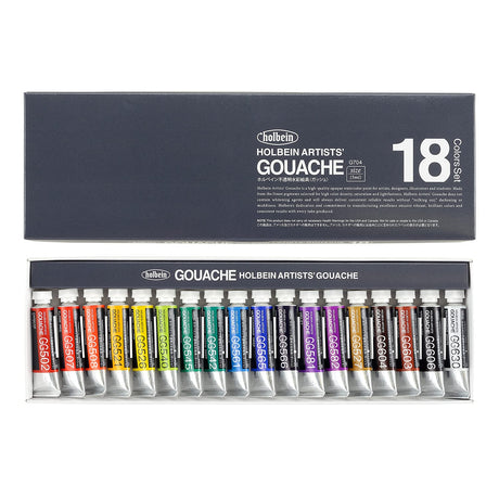 Holbein Artist Gouache Set G703 : 18 x 5ml tubes Holbein