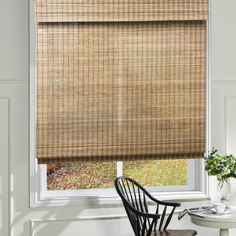 Woven Bamboo Roman Shades - Light Filtering Blinds in Colour 5 LANTIME