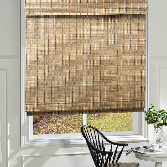 Woven Wood Bamboo Shades, Bamboo Blinds Wood Roman Shades, Pattern 5