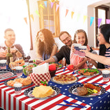 Patriotic Party Supplies,152Pcs American Flag Themed Party Set, Patriotic Party Decorations, American Flag Tablecloths,4th of July Plates Cups, Red White and Blue Decor for Outside, Picnic, Memorial Childom
