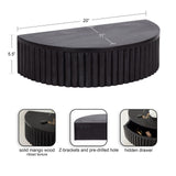 Kate and Laurel Reid Ribbed Wooden Floating Side Table, 20 x 11 x 6, Black, Modern Wood Floating Nightstand with Drawer for Extra Storage and Added Functionality Kate and Laurel