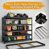 cynnda 5-Tier 60" W X 24" D X 78" H Garage Shelving Metal Storage Shelves 3300LBS Heavy Duty Industrial Shelving Adjustable Garage Shelf Unit Utility Storage Racks(Black) cynnda