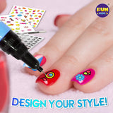 Kids Nail Kit for Girls Ages 7-12, FunKidz Ultimate 315Pcs Nail Polish Pens Combo Pack Size 17.91Wx12.4L Glitter Temporary Nail Supplies for Teens SPA Makeup Kit FUN KIDZ