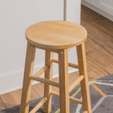 Linon Natural Barstool with Round Seat, 24-Inch Linon