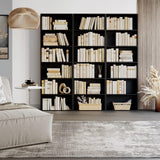 FOTOSOK 6-Tier Black Open Bookcase - Stylish Freestanding Display Storage for Home and Office FOTOSOK