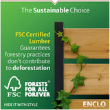 4 ft H x 3.5 ft W x 1.2 ft L Enclo Wood Privacy Screen with Planter Box, Raised Garden Bed with Trellis for Climbing Plants Outdoor, Privacy Planter for Patio, Balcony or Deck, Tacoma Charcoal EC18048 Enclo Privacy Screens