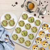 P&P CHEF Muffin Pan Cupcake Baking Pan Set of 2, 12 Cups Muffin Tin Tray, Stainless Steel Muffin Pans for Baking Mini Cake Muffin Tart Quiche, Oven & Dishwasher Safe, Non-toxic & Heavy-duty P&P CHEF