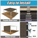 Amagenix 90% Sun Shade Cloth with Grommets, 10' x 20' Pergola Replacement Shade Cover Canopy Privacy Screen for Outdoor Patio Garden, Mocha (We Customized) Amagenix